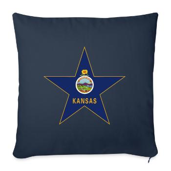 Kansas Fan T-Shirt – Your State! - Sofa pillowcase 17,3'' x 17,3'' (45 x 45 cm) - navy - Front