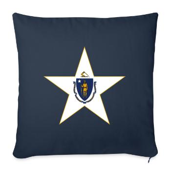 T-shirt Massachusetts Fan – Élégant et unique - Housse de coussin décorative 45 x 45 cm - bleu marine - Devant