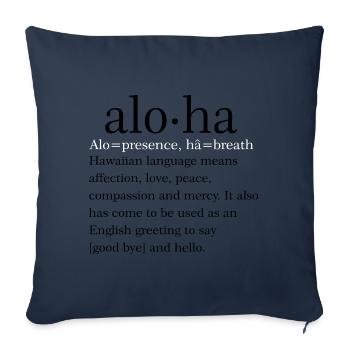 Aloha - Housse de coussin décorative 45 x 45 cm - bleu marine - Devant