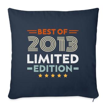 Retro 2013 Vintage Cadeau 11e Anniversaire 11 Ans - Housse de coussin décorative 45 x 45 cm - bleu marine - Devant