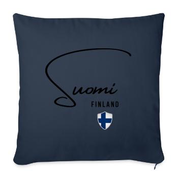 Flag of Finland, Finnish pride - Sofa pillowcase 17,3'' x 17,3'' (45 x 45 cm) - navy - Front