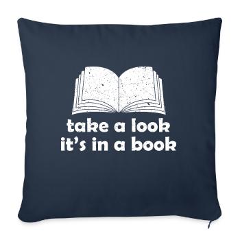 Werfen Sie einen Blick darauf, es ist in einer Buchgrafik - Sofakissenbezug 45 x 45 cm - Navy - Vorne