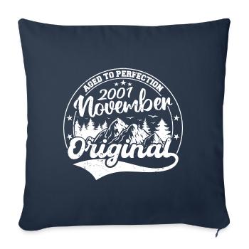 Légendaire depuis novembre 2001 - novembre 2001 - Housse de coussin décorative 45 x 45 cm - bleu marine - Devant