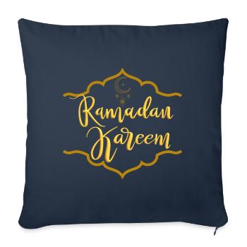 Ramadan Kareem Logo Doré - Housse de coussin décorative 45 x 45 cm - bleu marine - Devant