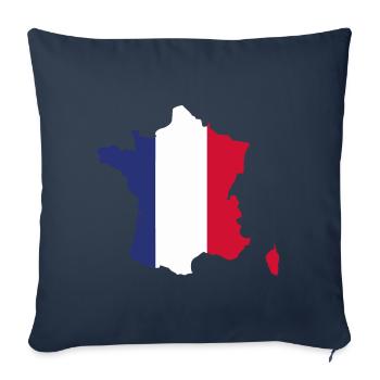 France drapeau - drapeau de la France - Housse de coussin décorative 45 x 45 cm - bleu marine - Devant