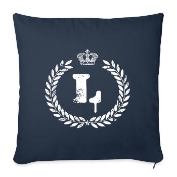 L Letter Coat of Arms - Sofa pillowcase 17,3'' x 17,3'' (45 x 45 cm) - navy - Front