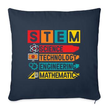 STEM Science Technology Engineering Mathematics - Sofakissenbezug 45 x 45 cm - Navy - Vorne