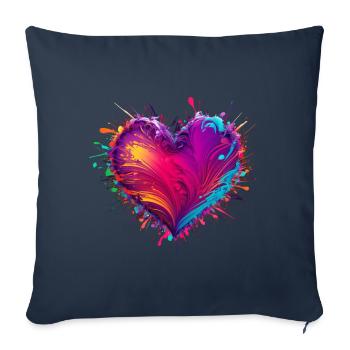 Valentine's Day | Colorful Heart | Colorful Heart - Sofa pillowcase 17,3'' x 17,3'' (45 x 45 cm) - navy - Front