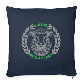 Schaf bleib ruhig und folge der Herde - Sofakissenbezug 45 x 45 cm - Navy - Vorne