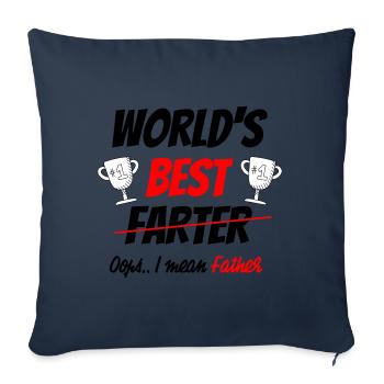 Meilleur père du monde - Housse de coussin décorative 45 x 45 cm - bleu marine - Devant