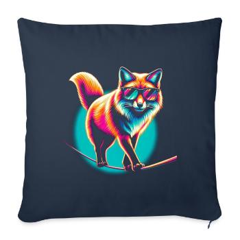 Fuchs Slackline - Housse de coussin décorative 45 x 45 cm - bleu marine - Devant