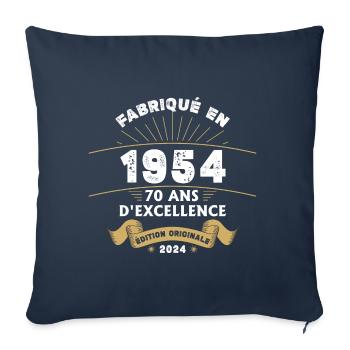 Made in 1954 70 Years of Original Excellence - Sofa pillowcase 17,3'' x 17,3'' (45 x 45 cm) - navy - Front