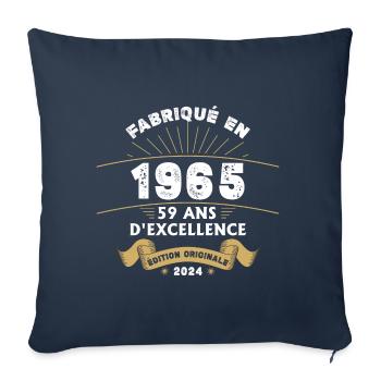 Made in 1965 59 Years of Original Excellence - Sofa pillowcase 17,3'' x 17,3'' (45 x 45 cm) - navy - Front
