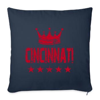 Étoiles de la couronne de Cincinnati - Housse de coussin décorative 45 x 45 cm - bleu marine - Devant