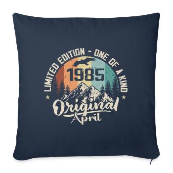 Birthday Gift April 1985 April 1985 - Sofa pillowcase 17,3'' x 17,3'' (45 x 45 cm) - navy - Front
