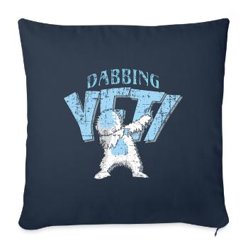 Tamponner le yéti dans un look de détresse cool - Housse de coussin décorative 45 x 45 cm - bleu marine - Devant