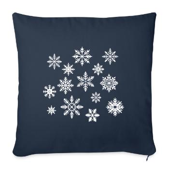 Snowflakes white - Sofa pillowcase 17,3'' x 17,3'' (45 x 45 cm) - navy - Front