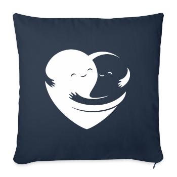 amour - amour - Housse de coussin décorative 45 x 45 cm - bleu marine - Devant