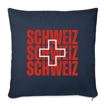 Flagge der Schweiz, Schweizer Stolz - Sofakissenbezug 45 x 45 cm - Navy - Vorne