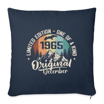 Anniversaire Décembre 1965 - Cadeau decembre 1965 - Housse de coussin décorative 45 x 45 cm - bleu marine - Devant