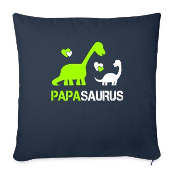 Papasaurus für Papa und Kinder | Vatertag Geschenk - Sofakissenbezug 45 x 45 cm - Navy - Vorne