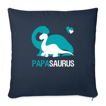 Papasaurus für Papa und Kinder | Vatertag Geschenk - Sofakissenbezug 45 x 45 cm - Navy - Vorne