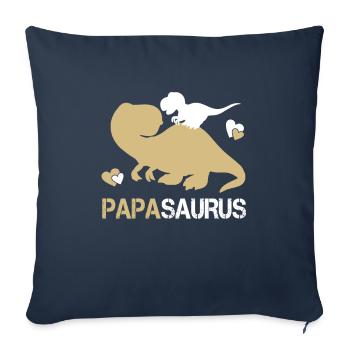 Papasaurus für Papa und Kinder | Vatertag Geschenk - Sofakissenbezug 45 x 45 cm - Navy - Vorne