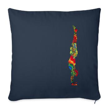 Handstand colorfully marbled - Sofa pillowcase 17,3'' x 17,3'' (45 x 45 cm) - navy - Front
