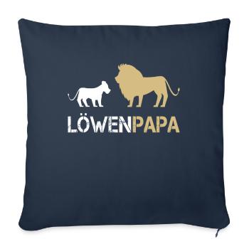Löwenpapa für Papa und Kinder Löwe - Sofakissenbezug 45 x 45 cm - Navy - Vorne