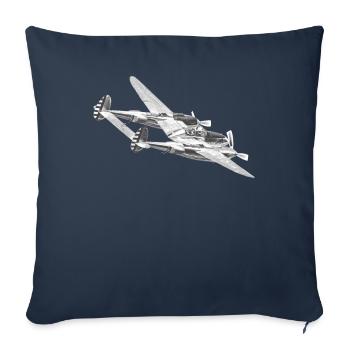 P38 Lightning - Sofakissenbezug 45 x 45 cm - Navy - Vorne