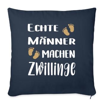 Zwillings Papa | Echte Männer machen Zwillinge - Sofakissenbezug 45 x 45 cm - Navy - Vorne