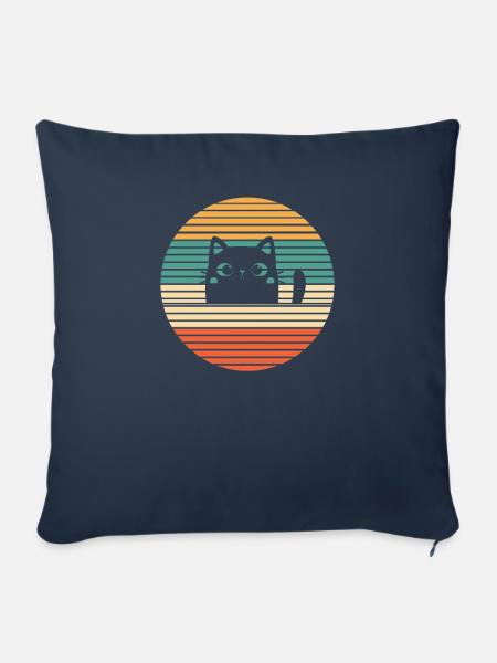 Katze Katzendame Katzenfreund - Sofakissenbezug 45 x 45 cm - Navy