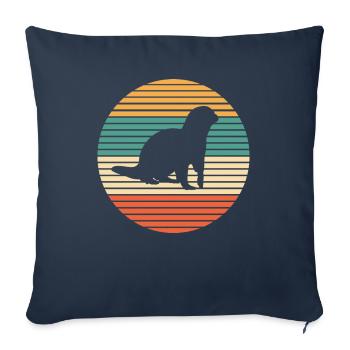 Loutres - Housse de coussin décorative 45 x 45 cm - bleu marine - Devant
