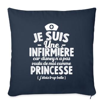Je Suis Une Infirmière Humour Cadeau Infirmière - Housse de coussin décorative 45 x 45 cm - bleu marine - Devant