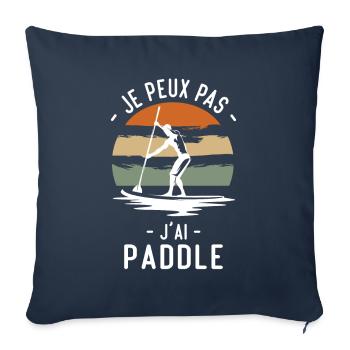 Je peux pas j'ai Paddle humour cadeau - Housse de coussin décorative 45 x 45 cm - bleu marine - Devant