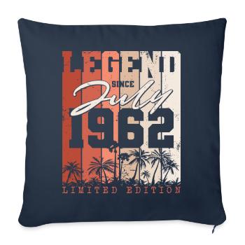 Légende depuis juillet millésime 1962 millésime anniversaire - Housse de coussin décorative 45 x 45 cm - bleu marine - Devant