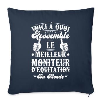 Le meilleur moniteur d'équitation du monde - Housse de coussin décorative 45 x 45 cm - bleu marine - Devant