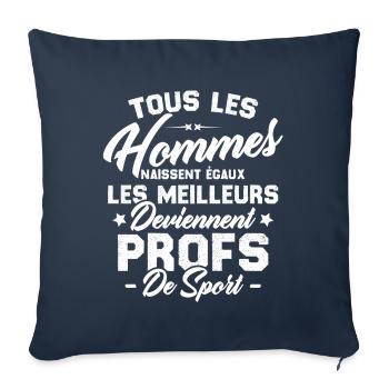 Les meilleurs hommes deviennent profs de sport - Housse de coussin décorative 45 x 45 cm - bleu marine - Devant