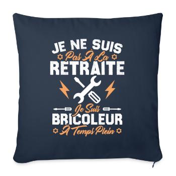 Pas à la retraite je suis bricoleur à temps plein - Housse de coussin décorative 45 x 45 cm - bleu marine - Devant