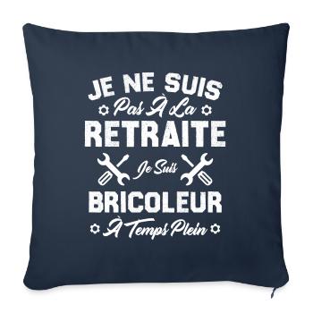 Pas à la retraite je suis bricoleur à temps plein - Housse de coussin décorative 45 x 45 cm - bleu marine - Devant