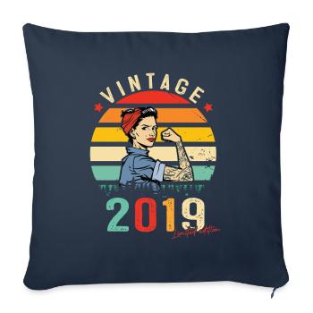 2019 Vintage Limited Edition Women's Gift - Sofa pillowcase 17,3'' x 17,3'' (45 x 45 cm) - navy - Front