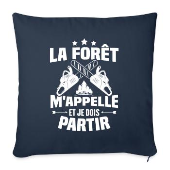 La forêt m'appelle et je dois partir - Housse de coussin décorative 45 x 45 cm - bleu marine - Devant