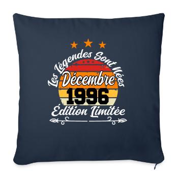 Cadeau Les légendes sont nées en Décembre 1996 - Housse de coussin décorative 45 x 45 cm - bleu marine - Devant