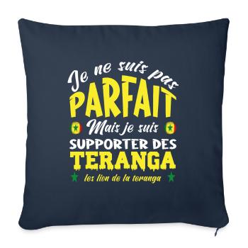 je supporte les lion de la teranga. Sénégal - Housse de coussin décorative 45 x 45 cm - bleu marine - Devant