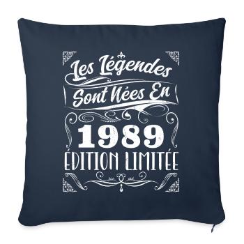 Les Légendes Sont Nés En 1989 | Cadeau - Housse de coussin décorative 45 x 45 cm - bleu marine - Devant