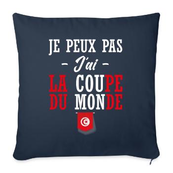 allez tunisie - Housse de coussin décorative 45 x 45 cm - bleu marine - Devant