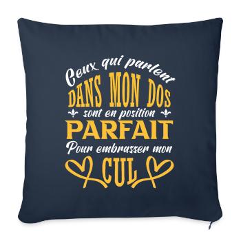 Embrasser mon cul - Housse de coussin décorative 45 x 45 cm - bleu marine - Devant