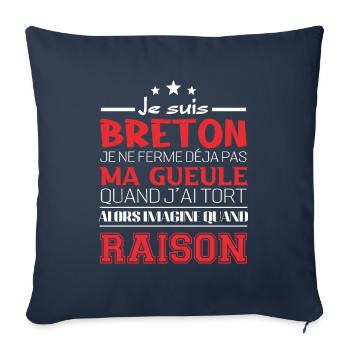Je suis Breton - Housse de coussin décorative 45 x 45 cm - bleu marine - Devant