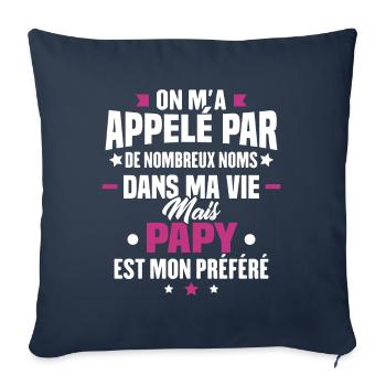 On m'a appelé par de nombreux nom papy mon préféré - Housse de coussin décorative 45 x 45 cm - bleu marine - Devant