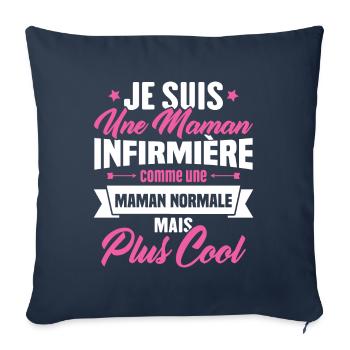 Maman infirmière comme une Maman normale plus cool - Housse de coussin décorative 45 x 45 cm - bleu marine - Devant